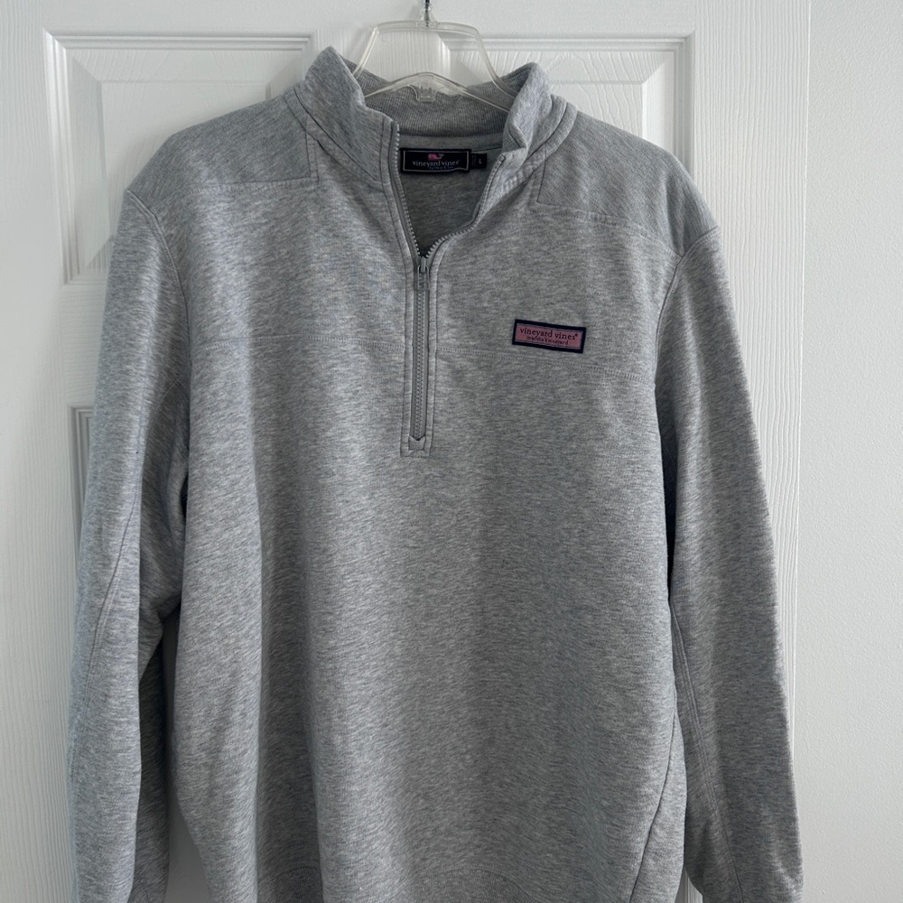 Vineyard Vines Gray Quarter-Zip Sweater